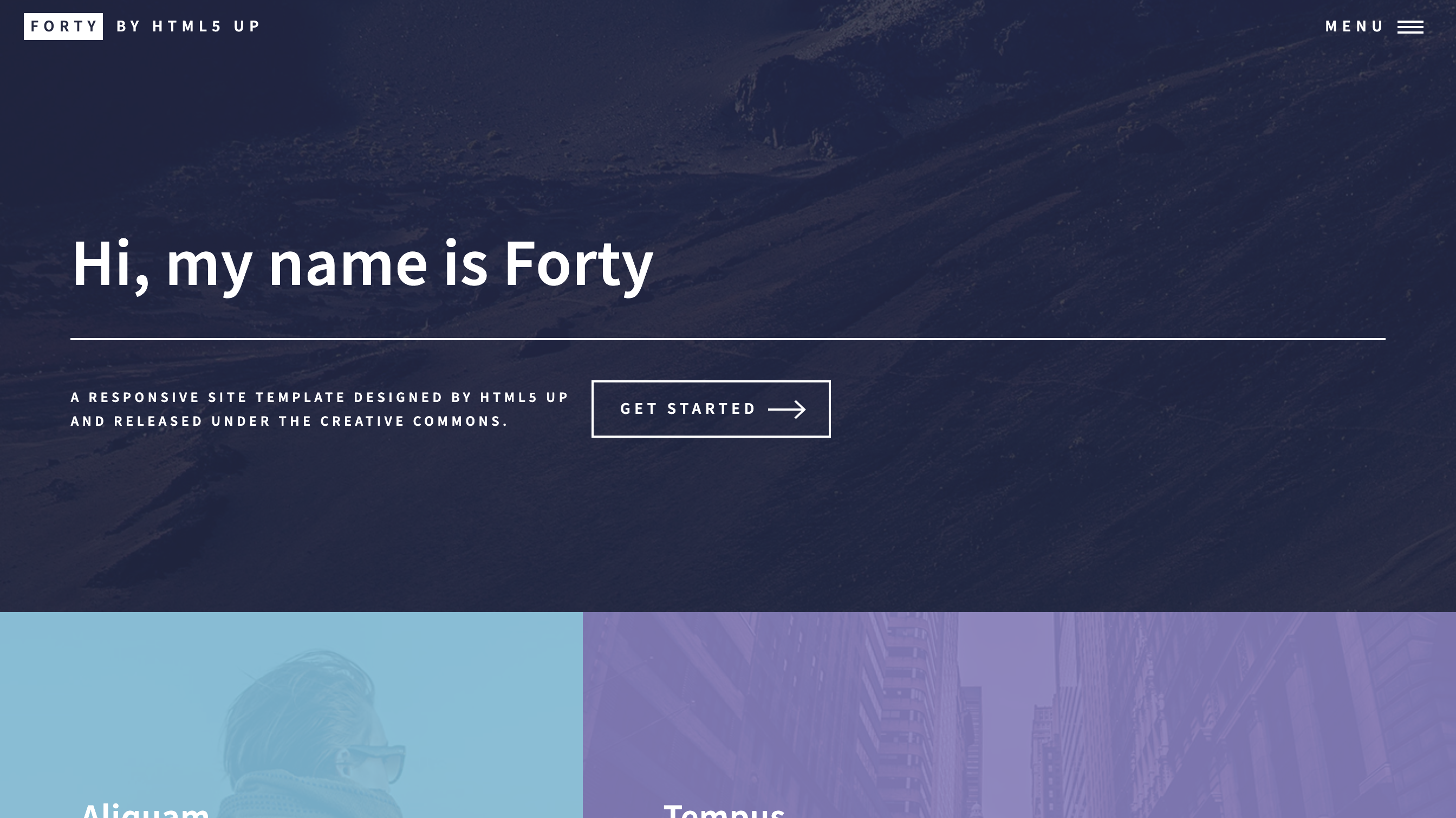 Forty – A Free Responsive Template for Bloggers