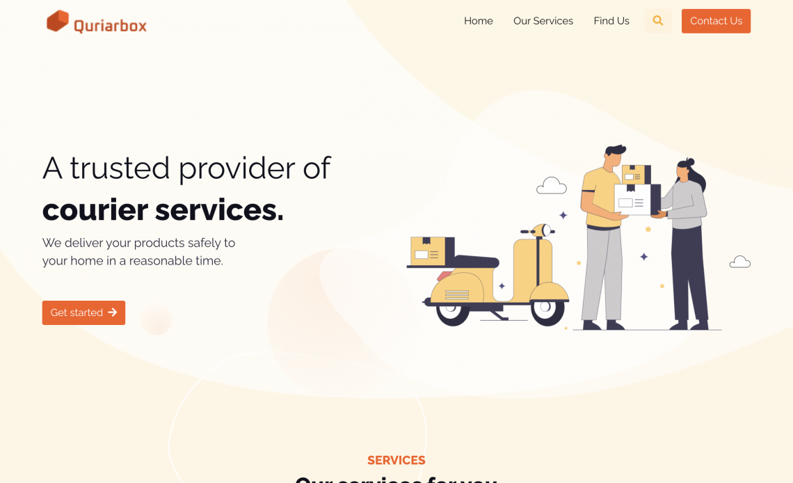 Quriarbox – A Free Template for Courier Service