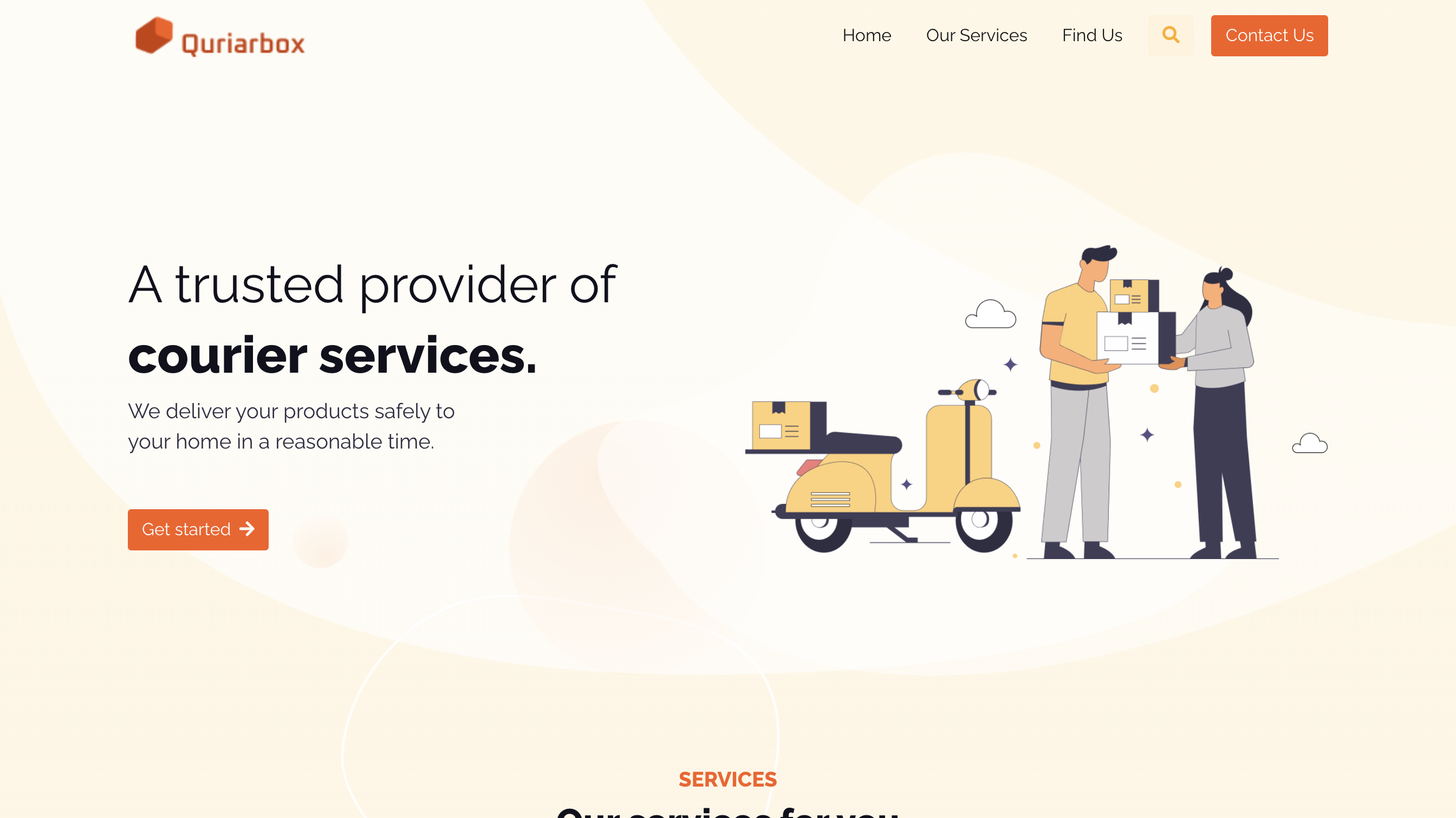 Quriarbox – A Free Template for Courier Service