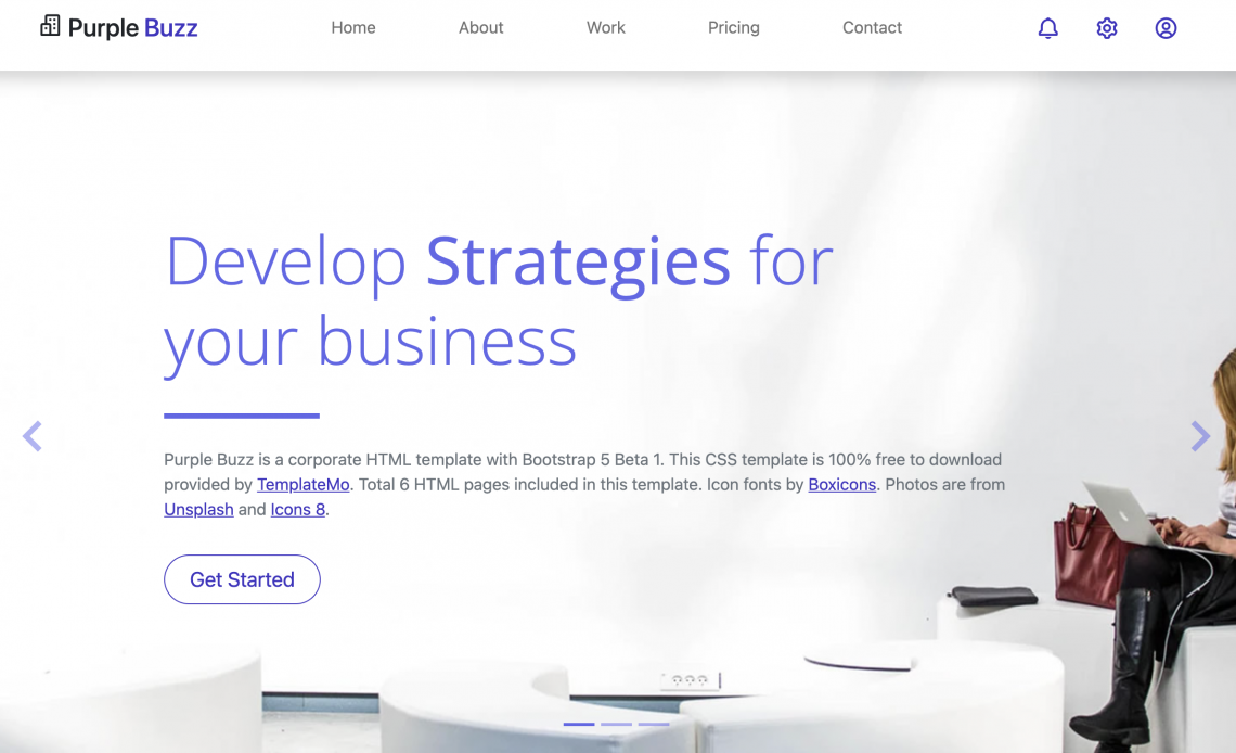 Purple Buzz – CSS template based on Bootstrap 5