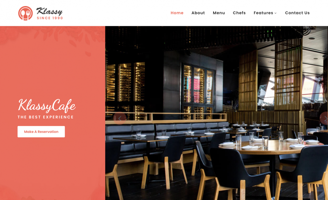 Klassy Cafe – Restaurant HTML Template with Bootstrap