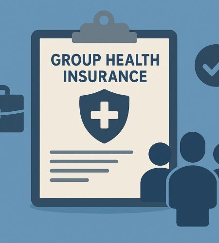 Small business team discussing group health insurance eligibility requirements in an office setting