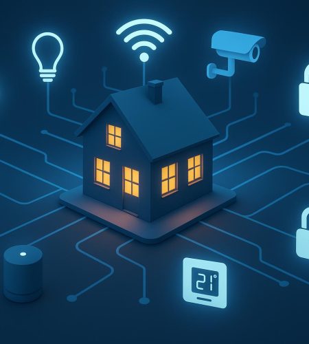 Smart home devices connected via automation for enhanced household intelligence and efficiency