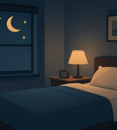 Peaceful bedroom with cozy bedding and soft lighting promoting restful sleep habits